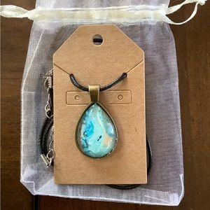Handmade Acrylic Pour Necklace-Summer
